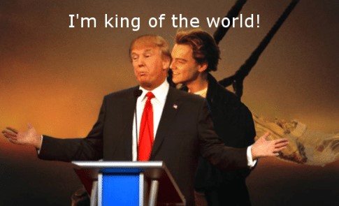 I'm King of the World meme - Leo and Donald